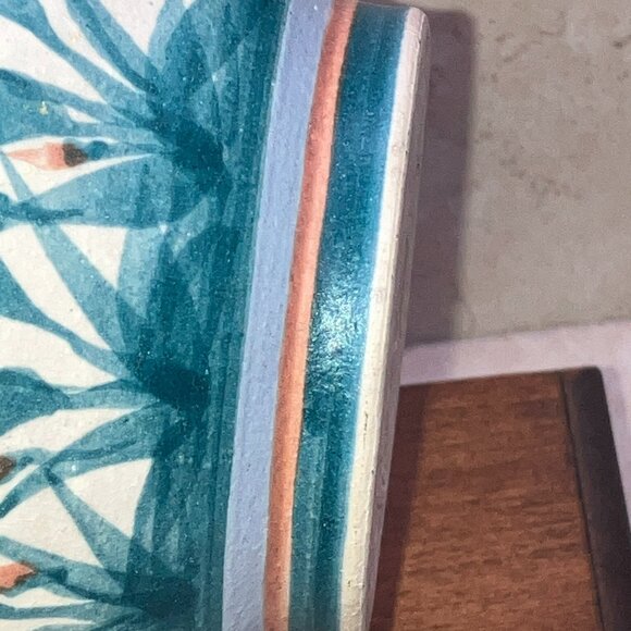 1986 Lawrence Knaff Wheel Thrown Hand Painted Bowl Artist Signed - Picture 6 of 9